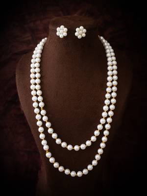 white gold double layer necklace set 5