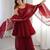 Red silk blend embroidered sharara palazzo set