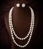 white gold double layer necklace set