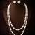 white gold double layer necklace set