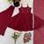 Red silk blend embroidered sharara palazzo set