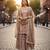 Light peach silk blend embroidered sharara set