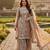 Light peach silk blend embroidered sharara set