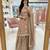 Light peach silk blend embroidered sharara set