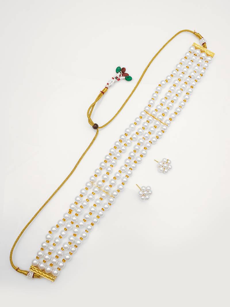white pearl bridal necklace set