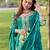 Teal green silk blend embroidered palazzo set
