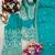 Teal green silk blend embroidered palazzo set