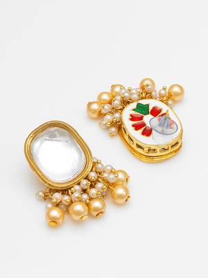 gold toned kundan choker set 3