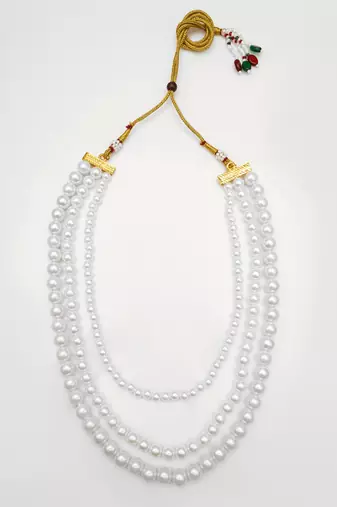 white pearl long necklace