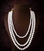 white pearl long necklace