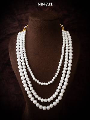 white pearl long necklace 4
