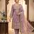 Lavender silk blend embroidered kurta set