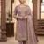 Lavender silk blend embroidered kurta set