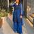 Blue faux georgette sequins palazzo set