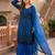 Blue faux georgette sequins palazzo set