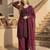 Plum faux georgette sequins palazzo set