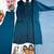 Teal green faux georgette sequins palazzo set