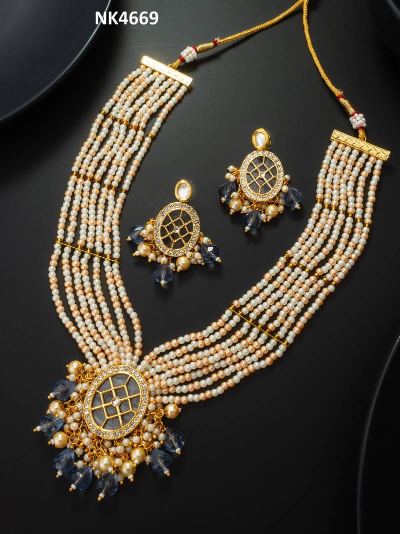kundan pearl necklace set