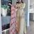 Beige crepe embroidered sharara set