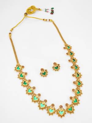 antique long necklace set 2