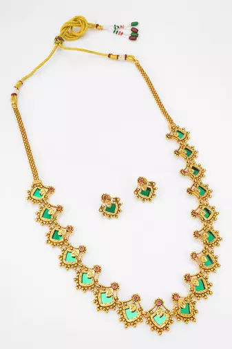 antique long necklace set