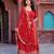 Orange faux georgette embroidered gown set