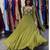 Olive faux georgette embroidered gown set
