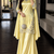 Yellow silk blend embroidered sharara set