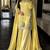 Yellow silk blend embroidered sharara set