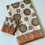 white-orange digital printing with original mirror dola silk saree