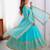 Sky blue faux georgette embroidered gown set