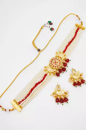 white pearl choker set