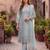 Sky blue net embroidered salwaar kameez