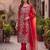 Red net embroidered salwaar kameez