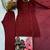 Maroon faux georgette embroidered kurta set
