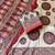 white-red digital printing with original mirror dola silk saree