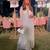Cream faux georgette embroidered kurta set