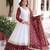 White chiffon embroidered gown set