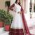 White chiffon embroidered gown set