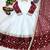 White chiffon embroidered gown set