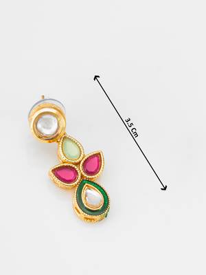 gold plated teardrop kundan necklace 5