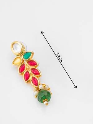 leaf pattern kundan necklace set 5