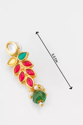 leaf pattern kundan necklace set