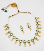 pearl green kundan necklace