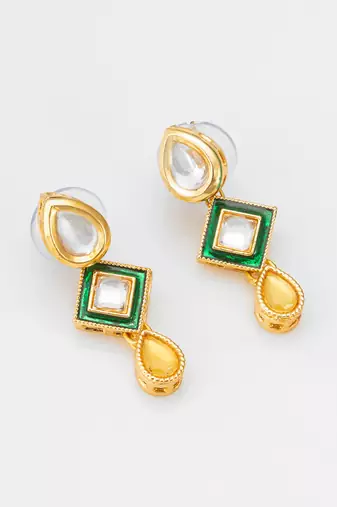 pearl green kundan necklace