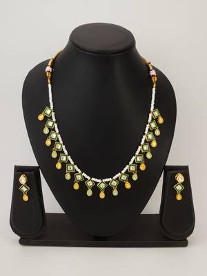 pearl green kundan necklace 4