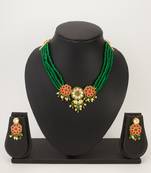 green bead multi layer choker