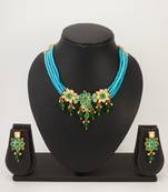 sky blue bead choker set