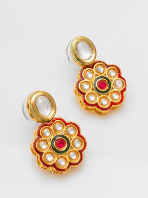 floral kundan pearl necklace set 3