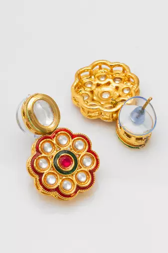 floral kundan pearl necklace set